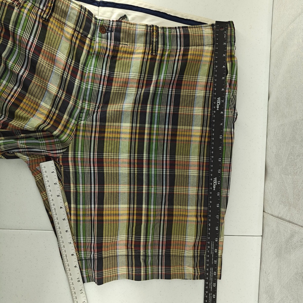 Vintage Polo Ralph Lauren Shorts Mens 46B 46 Big Indian Madras Plaid Preppy - Picture 9 of 11